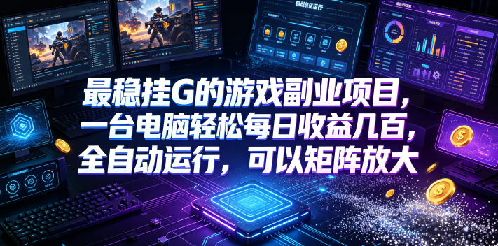 最稳挂G的游戏副业项目，一台电脑轻松每日收益几百，全自动运行，可以矩阵放大【揭秘】-副业资源网