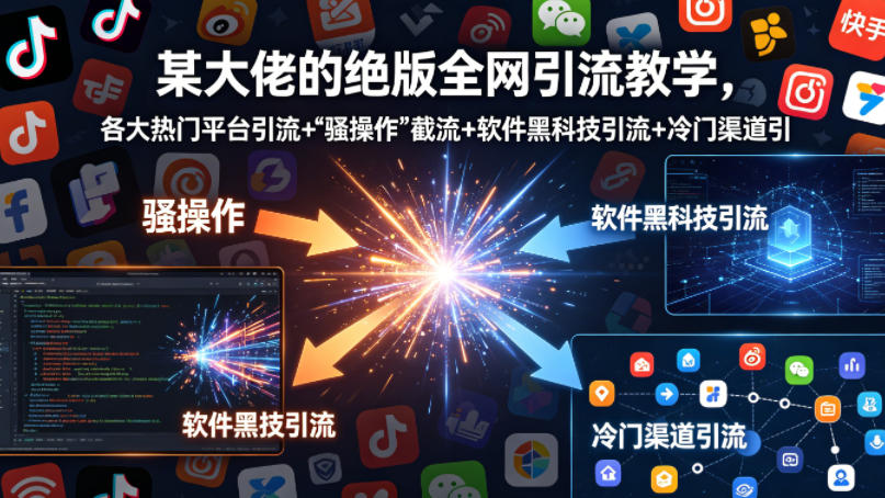 某大佬的绝版全网引流教学，各大热门平台引流+”骚操作”截流+软件黑科技引流+冷门渠道引流等-副业资源网