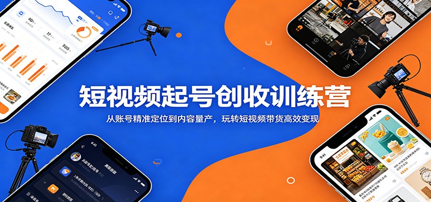 短视频起号创收训练营：从账号精准定位到内容量产，玩转短视频带货高效变现-副业资源网