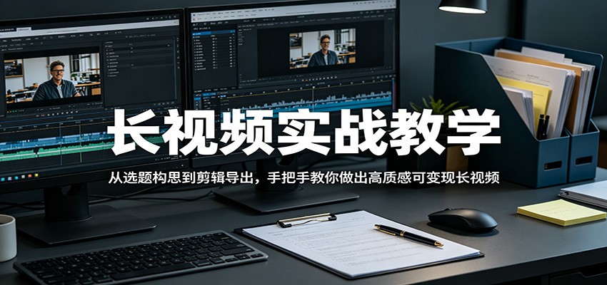 长视频实战教学，从选题构思到剪辑导出，手把手教你做出高质感可变现长视频-副业资源网