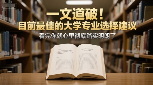 付费文章：一文道破！目前最佳的大学专业选择建议，看完你就心里彻底踏实明朗了-副业资源网