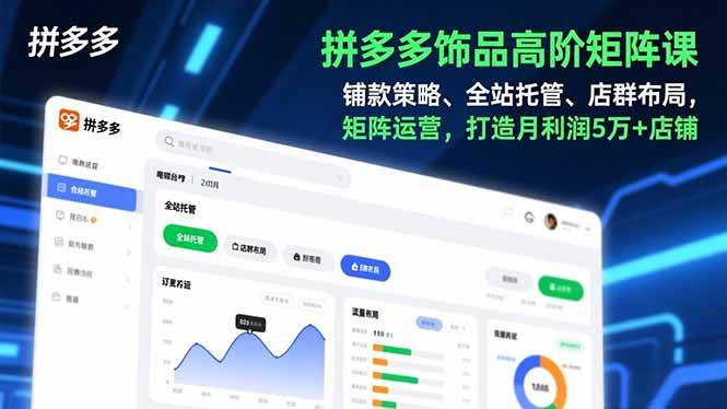 （16915期）拼多多饰品高阶矩阵课，铺款策略、全站托管、店群布局，矩阵运营，打造月利润5万+店铺-副业资源网