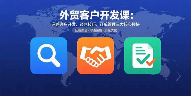 （15793期）外贸客户开发课：涵盖客户开发、谈判技巧、订单管理三大核心模块-副业资源网