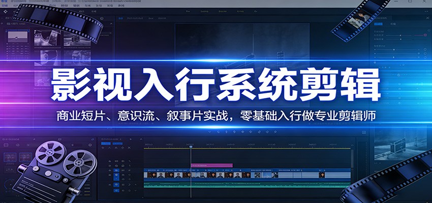 影视系统剪辑，商业短片、意识流、叙事片实战，零基础入行做专业剪辑师-副业资源网