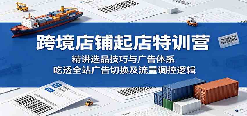 跨境店铺起店特训营:精讲选品技巧与广告体系,吃透全站广告切换及流量调控逻辑-副业资源网